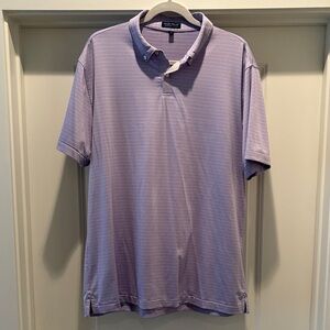 Peter Millar Light Purple Striped Polo Shirt size XL